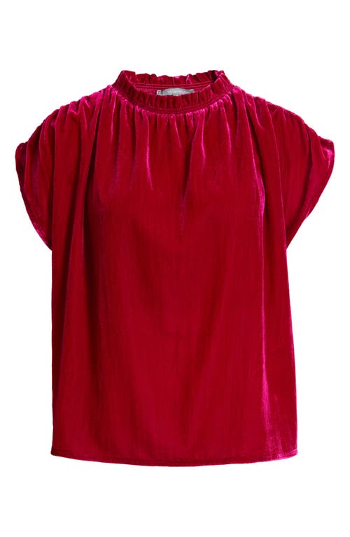 Shop Wit & Wisdom Extended Sleeve Velvet Top In Raspberry Rose