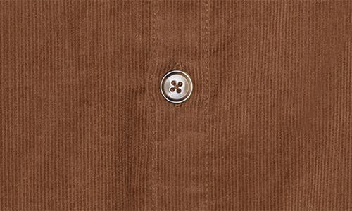 Pl Baby By Petit Lem 2-piece Fleece Collar Corduroy Romper Set In Rust