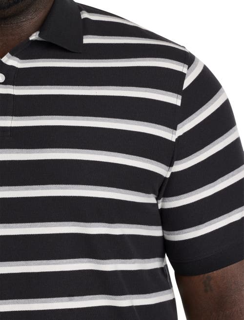 Harbor Bay By Dxl Harbor Bay Medium Striped Polo Shirt In Black Multi