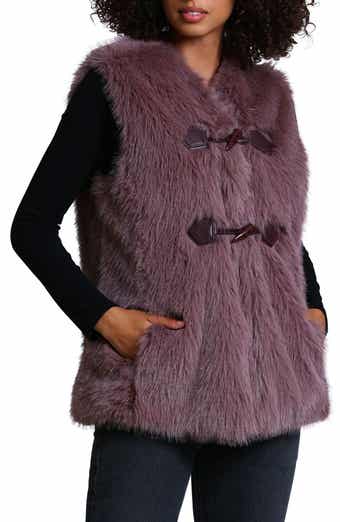 Teez-Her 100% Polyester Tan Faux Fur Vest Size S - 72% off