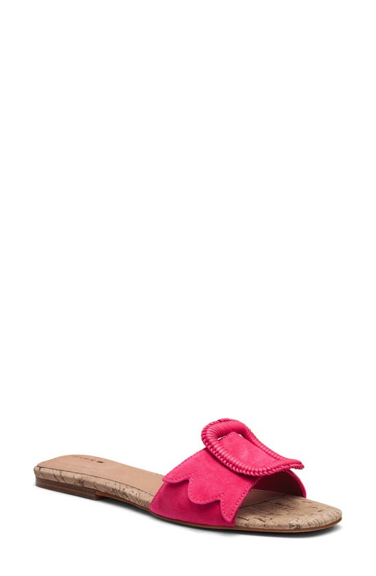 Shop Birdies Kiwi Slide Sandal In Ultra Pink Suede
