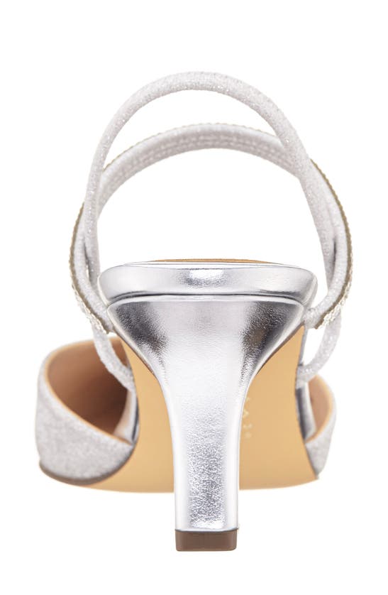Nina Billie Womens Glitter Pointed Toe Slingback Heels In Silver