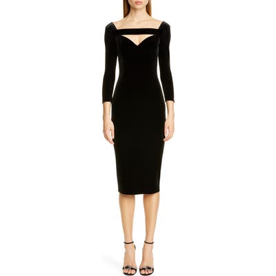 Chiara Boni La Petite Robe Apolly Velvet Cocktail Dress, Black