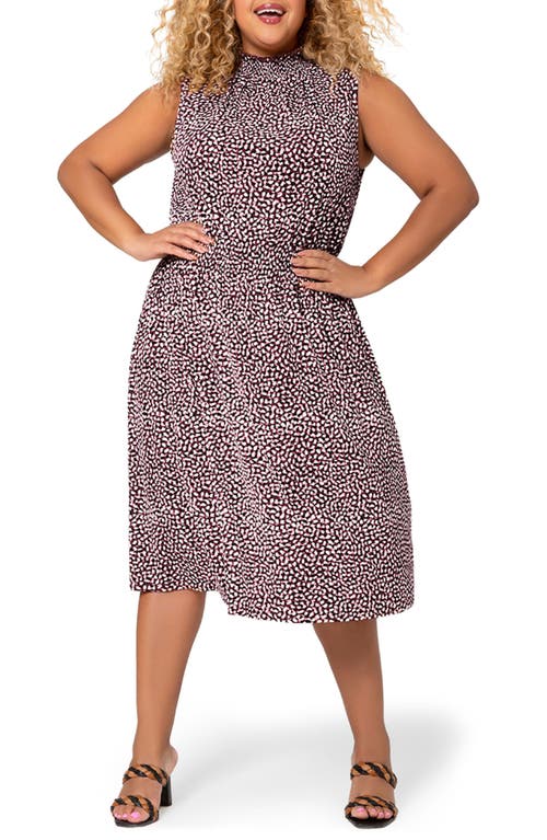 Leota Samantha Pebble Print Sleeveless Midi Dress in Scpe - Scattered Pebbles