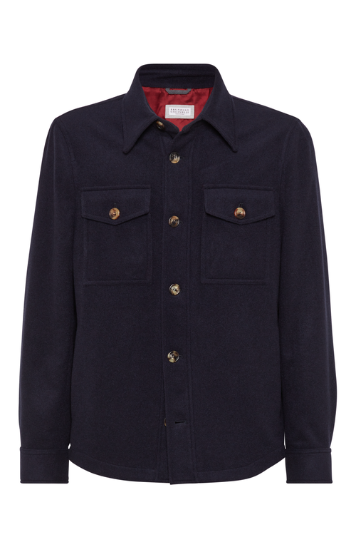 Shop Brunello Cucinelli Overshirt In Navy Blue