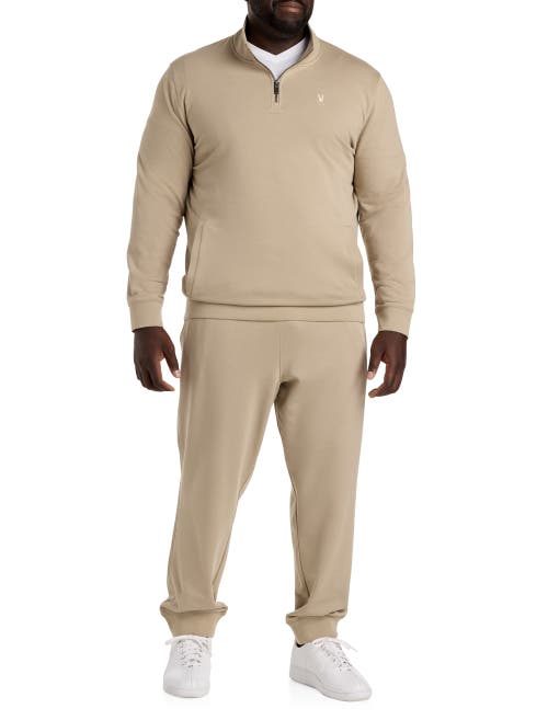 Psycho Bunny Dayton Quarter-zip Sweatshirt In Stone