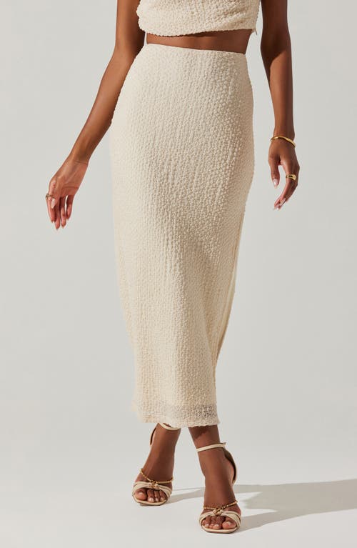 Astr The Label Keely Textured Midi Skirt In Natural