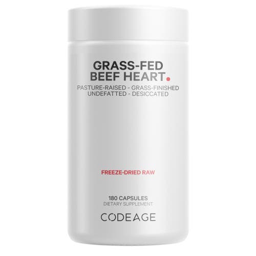 Codeage Grass-Fed Beef Heart, Grass-Finished, Pasture-Raised, Non-Defatted Glandular Supplement, 180 ct in White at Nordstrom