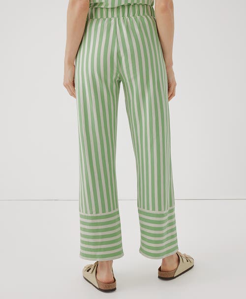 Shop Pact Organic Staycation Sleep Pant In Hideaway Stripe Jade