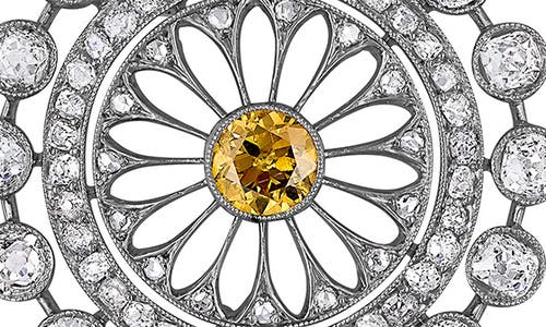Mindi Mond Reconceived Edwardian Filigree Diamond Pendant Necklace In White Gold/platinum/diamond