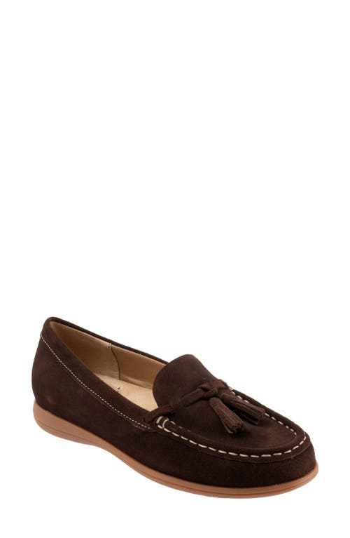 Trotters Dawson Tassel Loafer Dark Brown Suede at Nordstrom,