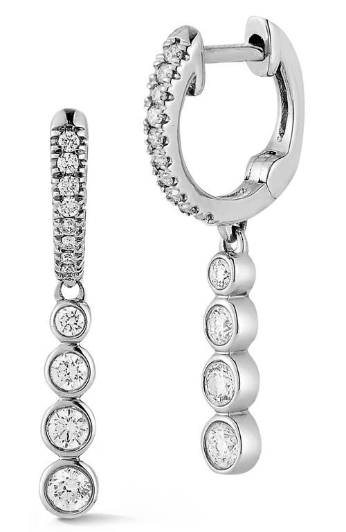 Dana Rebecca Designs Lulu Jack Graduating Diamond Drop Hoop Earrings in White Gold at Nordstrom