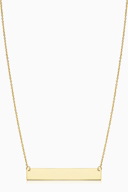 Oradina 10k Gold Brooklyn Bar Necklace In Yellow Gold