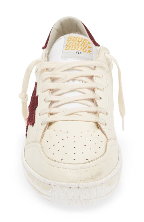 Shop Golden Goose Ball Star Low Top Sneaker In Beige/bordeaux 15520