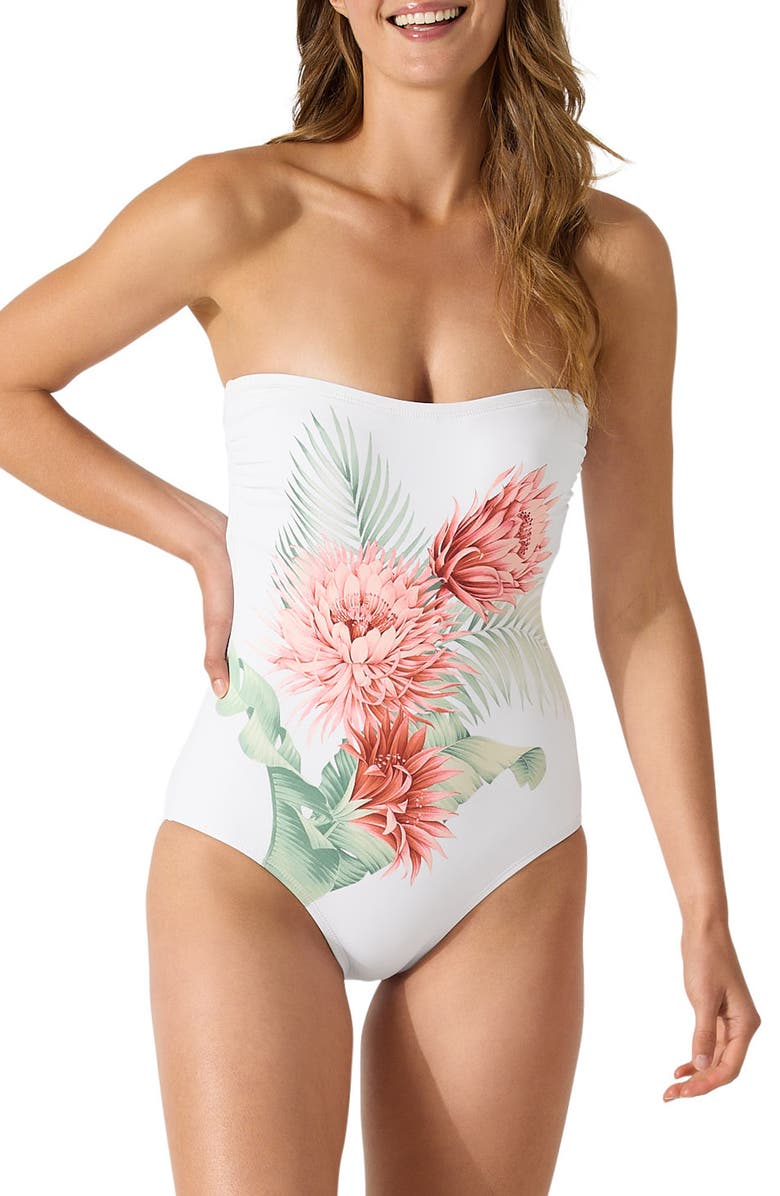 Tommy Bahama Breezy Botanical Strapless One-Piece Swimsuit | Nordstrom