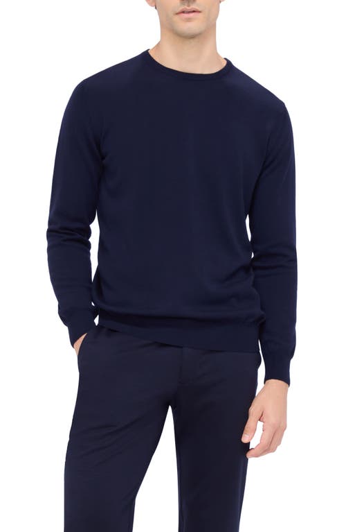 Bugatchi Scott Crewneck Merino Wool Sweater In Navy