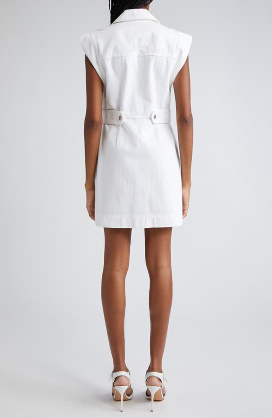 Shop Veronica Beard Jax Denim Minidress In White