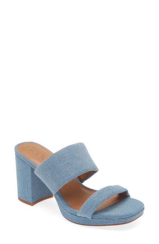 Shop Nordstrom Rack Annella Platform Sandal In Blue Denim