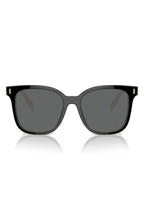 Tory Burch Women's Thin Miller 53mm Square Sunglasses In Black/ Ivory