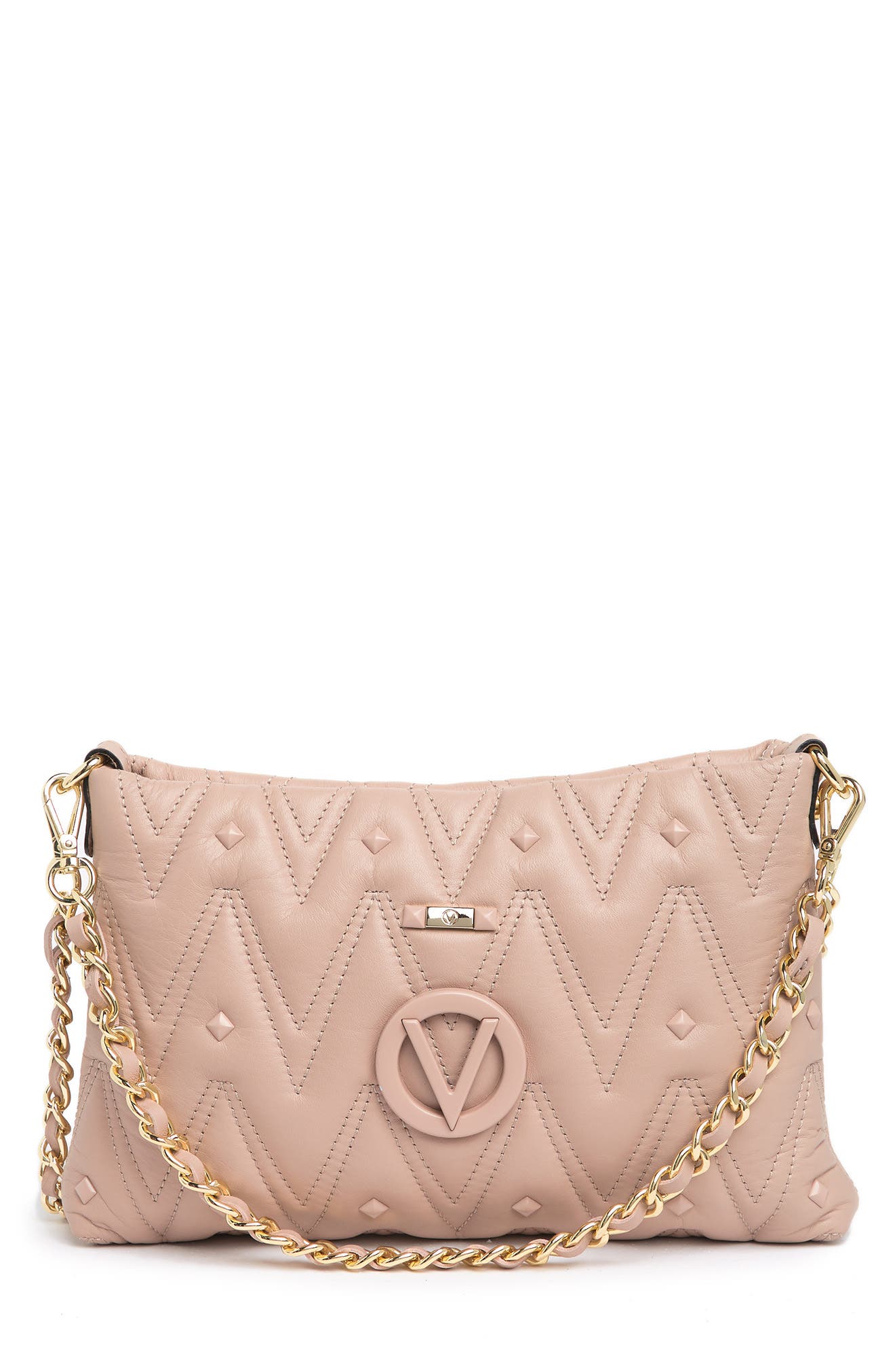 valentino by mario valentino studded leather crossbody bag