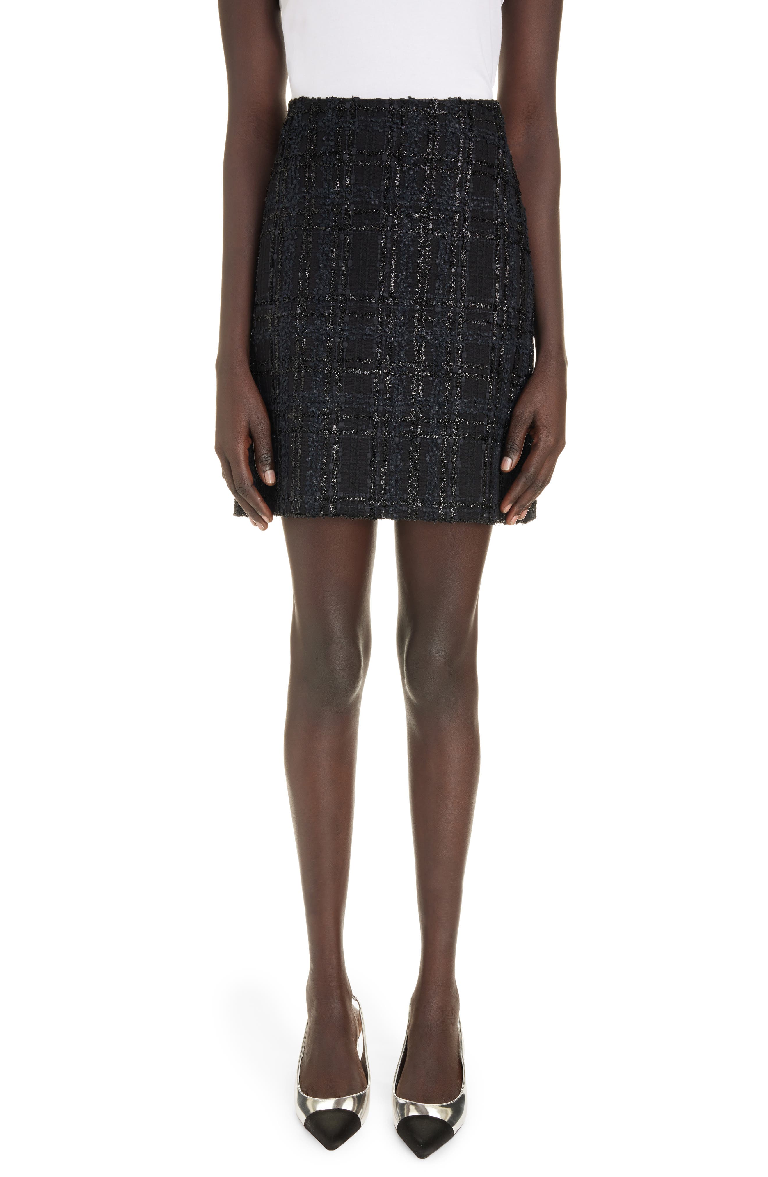 Giambattista Valli Beaded Stretch Cotton Bouclé Miniskirt Nordstrom