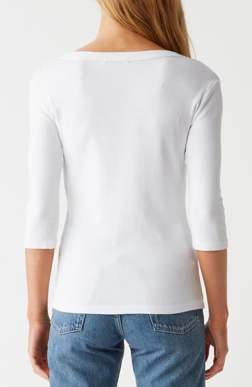 Michael Stars Dot 3/4 Sleeve Tee In White