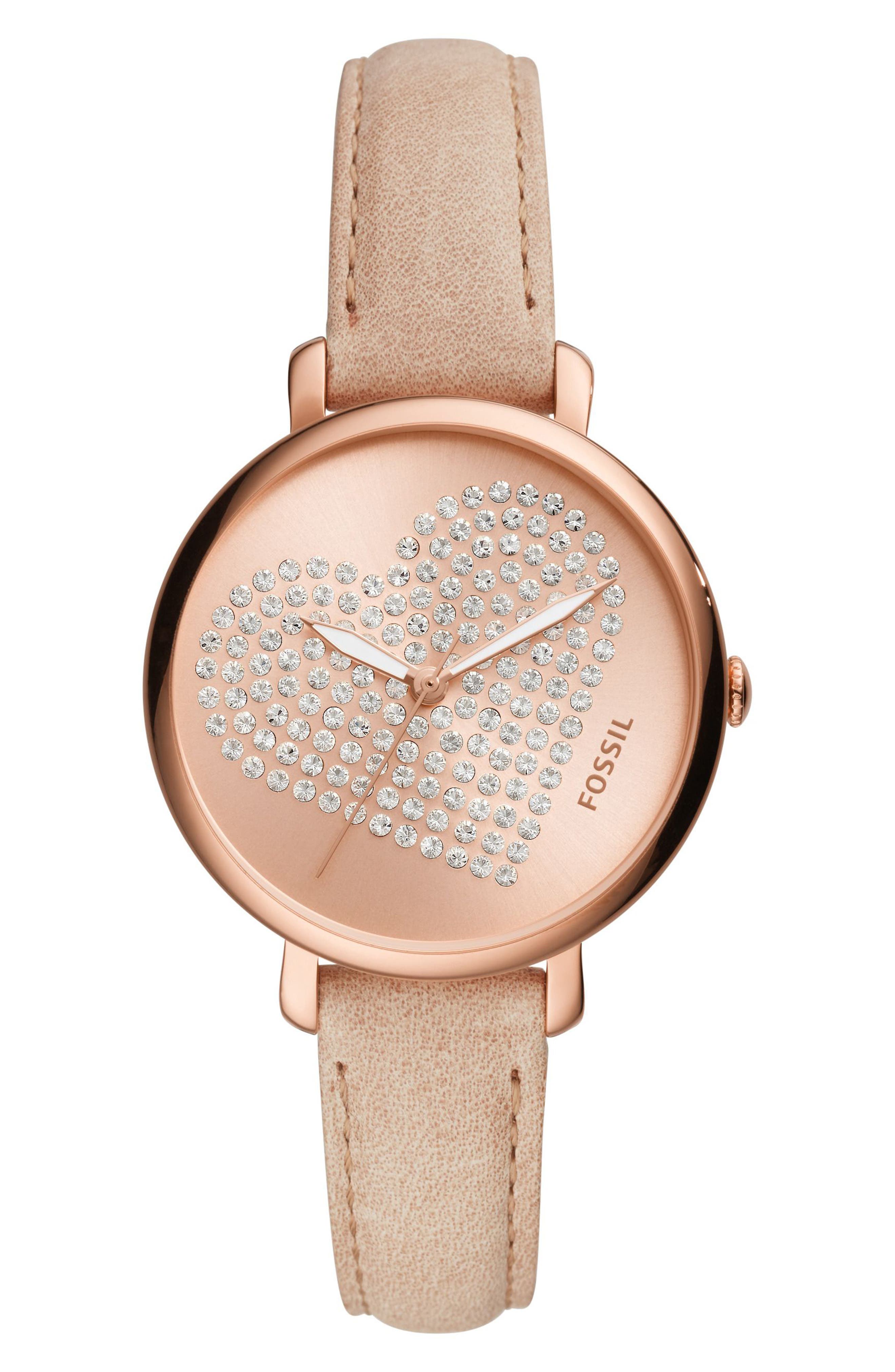 fossil watch heart