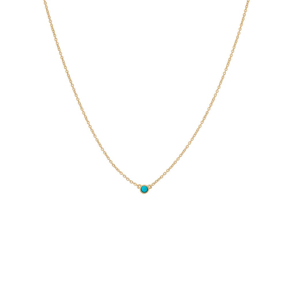 BY ADINA EDEN Turquoise Bezel Pendant Necklace 14K Cover