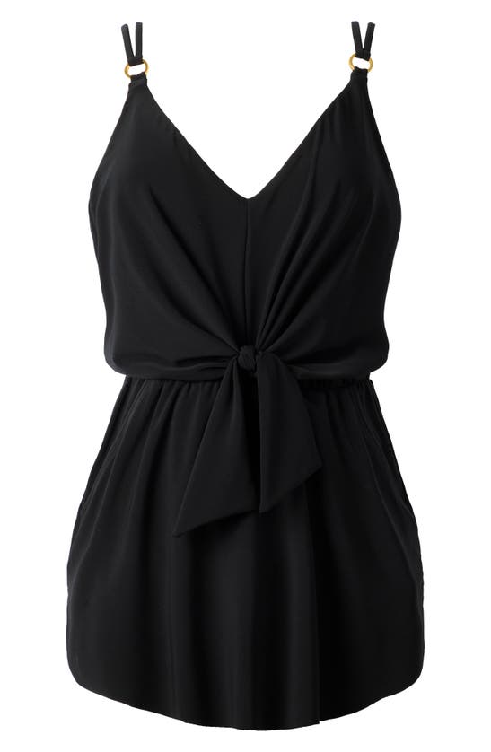 Shop Magicsuit ® Kami Obi One-piece Swimdress In Black