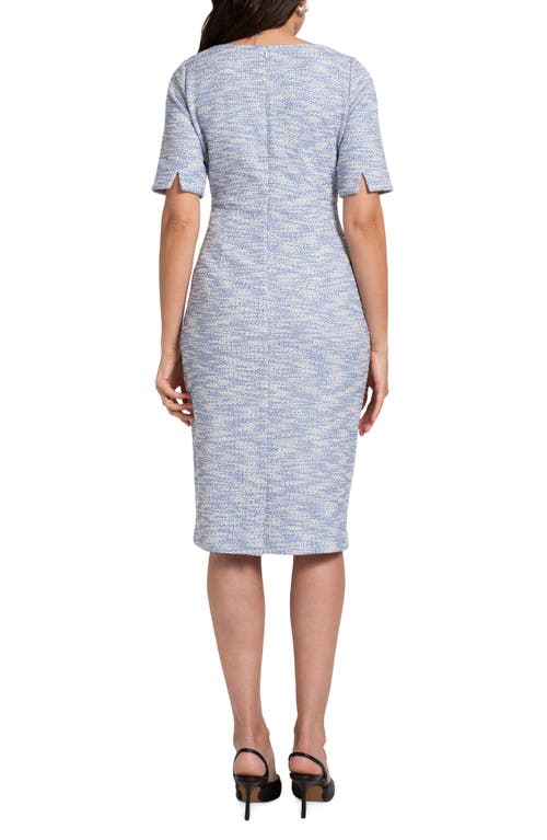 Shop Seraphine Tweed Maternity Dress In Blue