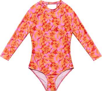 Beach Lingo Delia Delight Cutout Long Sleeve One-Piece Swimsuit | Nordstrom