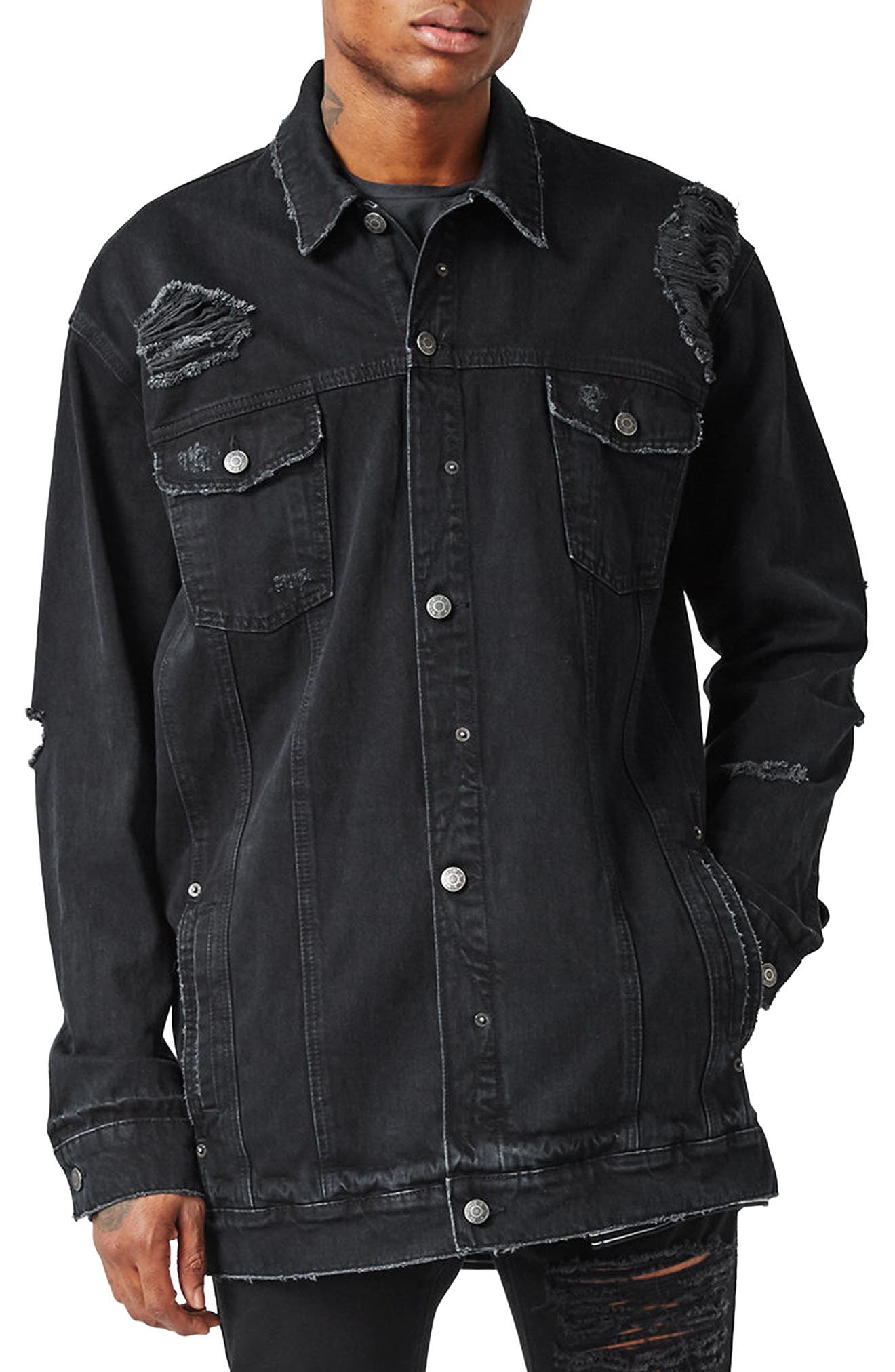 topman distressed denim jacket