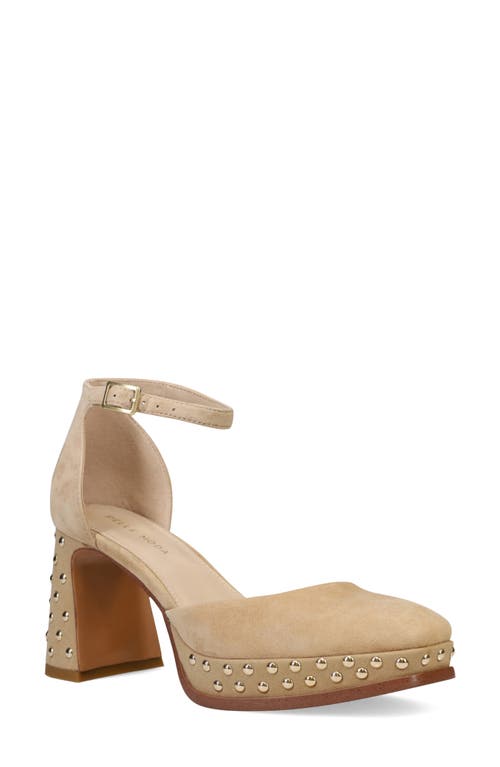 Shop Pelle Moda Dietta Ankle Strap Platform Pump In Latte