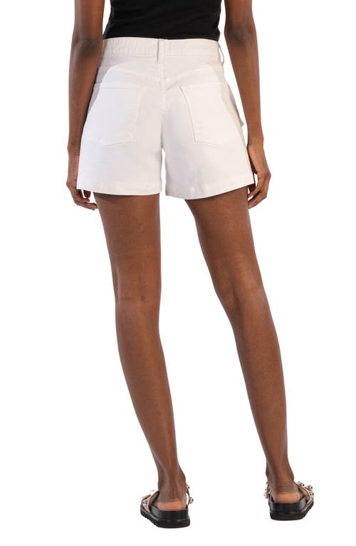 Shop Kut From The Kloth Jane High Waist Denim Shorts In Optic White