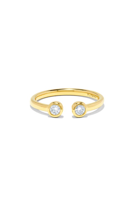 H.j. Namdar 14k Gold Double Bezel Set Diamond Band Ring