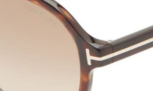 Tom Ford Jeffrey 59mm Gradient Pilot Sunglasses In Dark Havana/gradient Brown