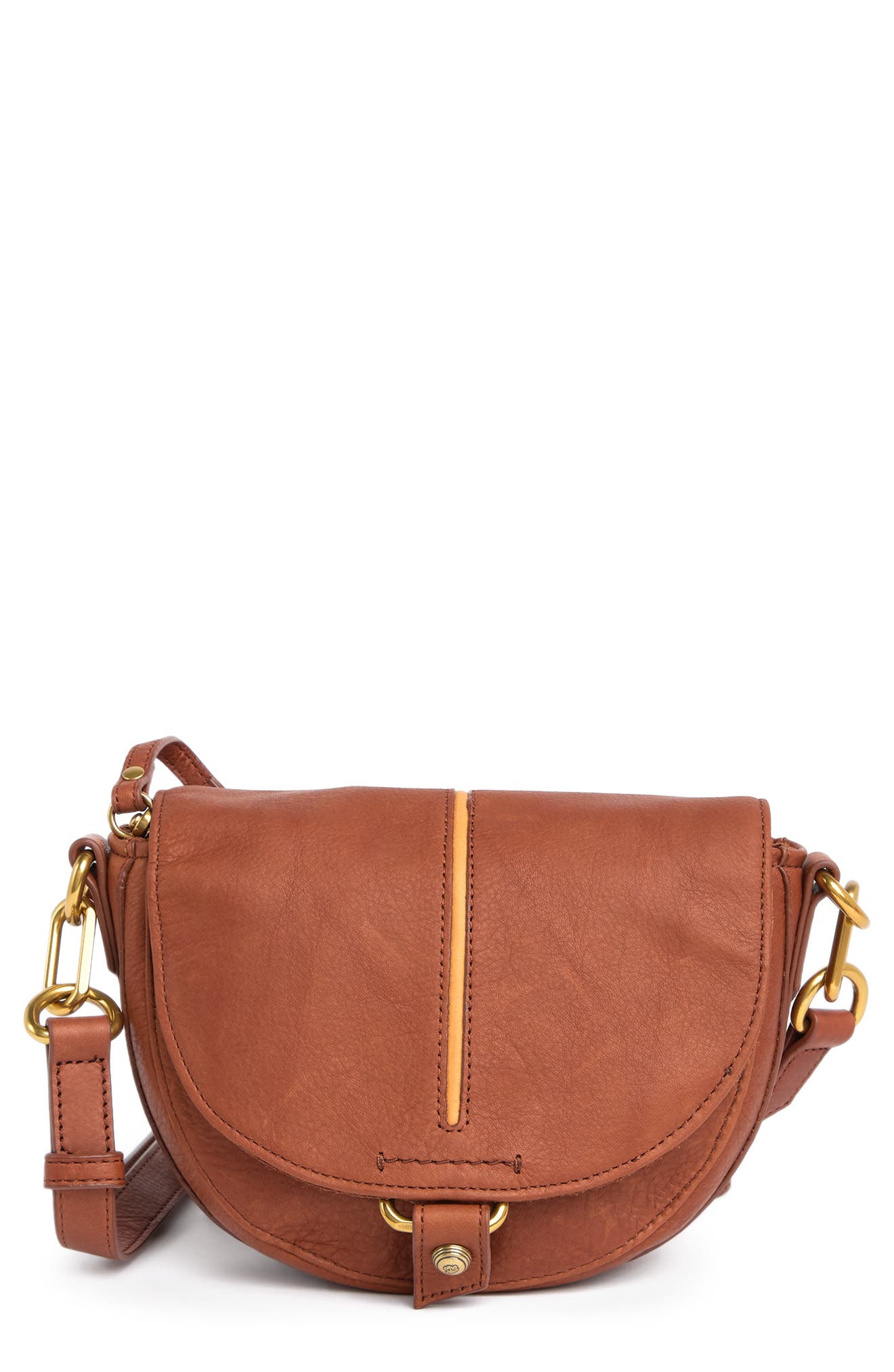 brown saddle crossbody bolsa