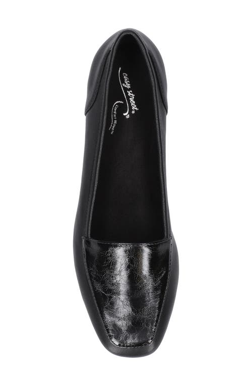 Shop Easy Street Thrill Loafer In Black Crinkled Patent