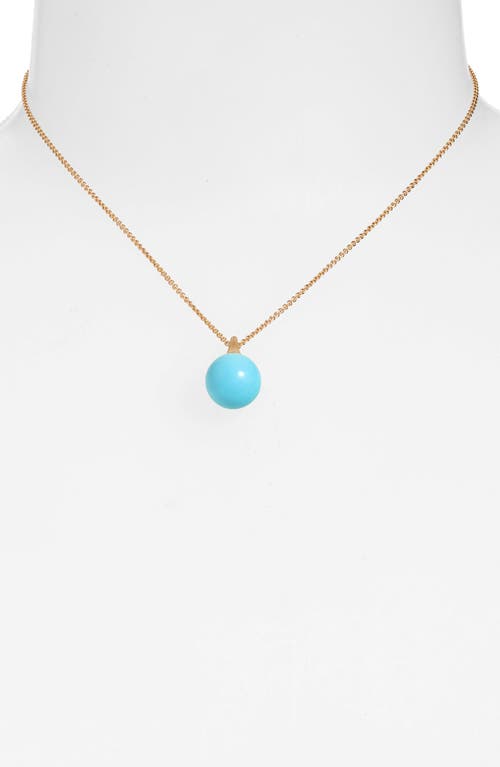 Marco Bicego Africa Boule 18k Yellow Gold Semiprecious Pendant Necklace In Turquoise/yellow Gold