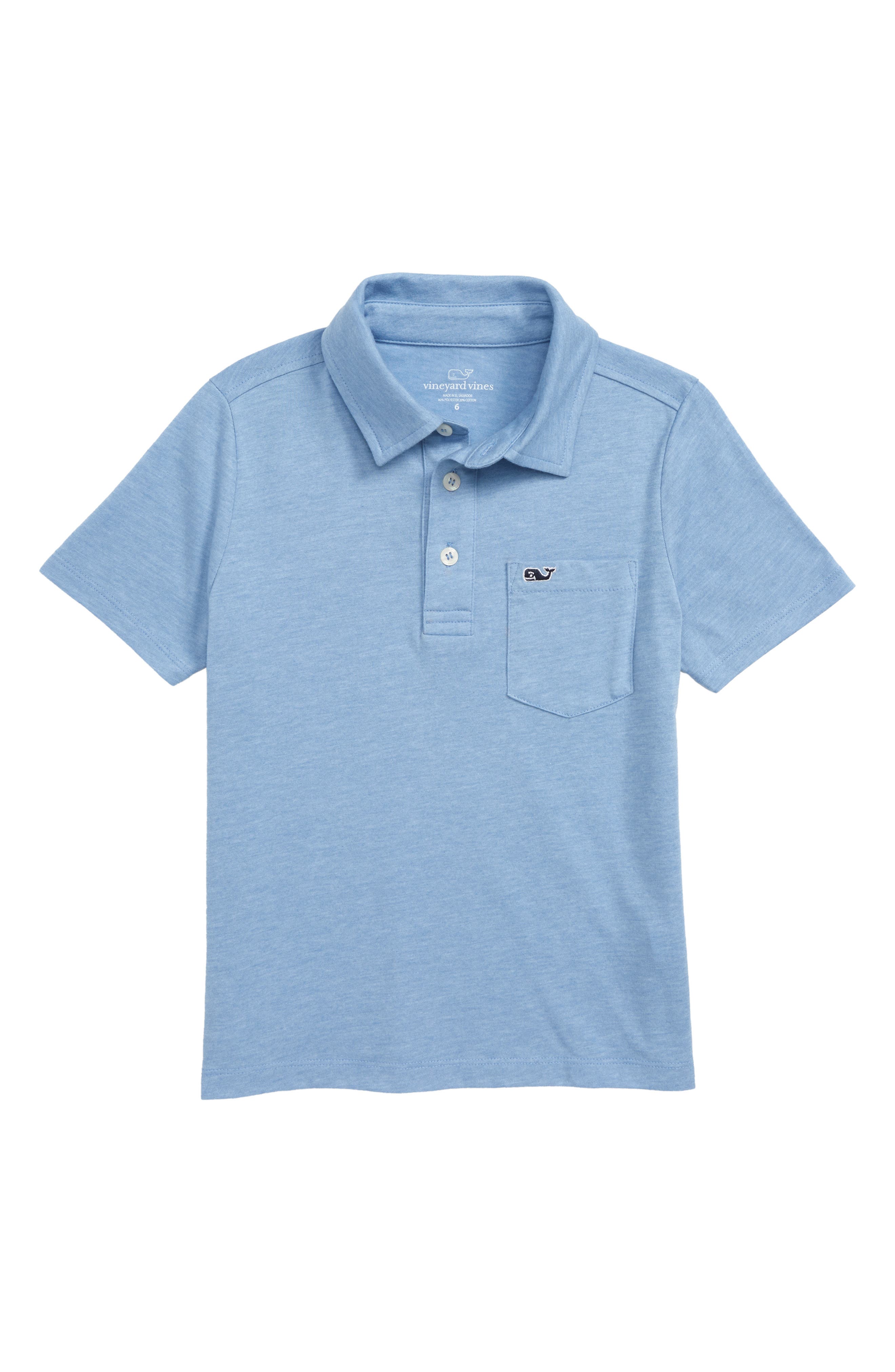 Vineyard Vines Kids' Heathered Island Polo In Coastline