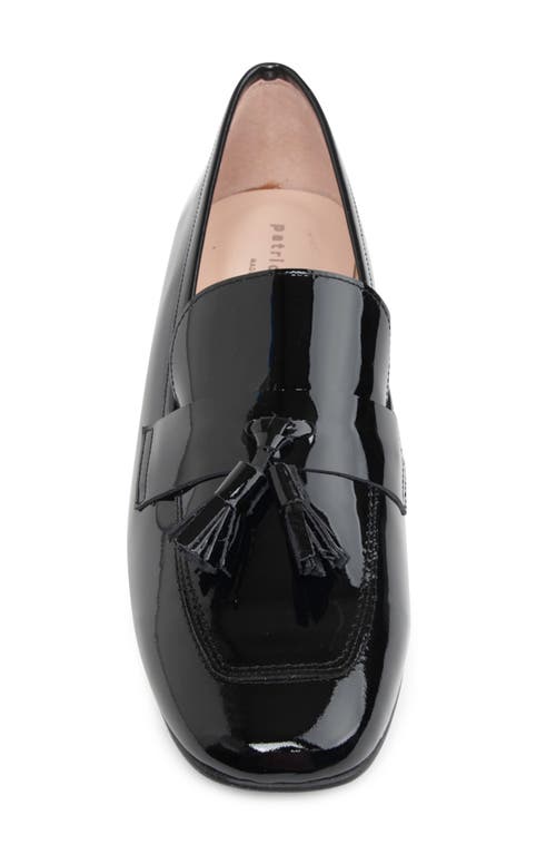 Patricia Green Beckham Block Heel Tassel Loafer In Black Patent