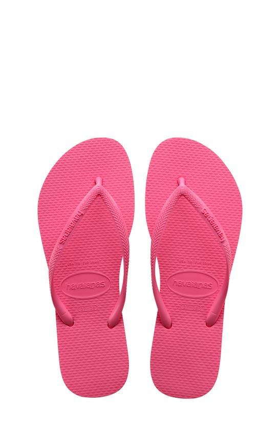 Shop Havaianas Slim Flip Flop In Ciber Pink