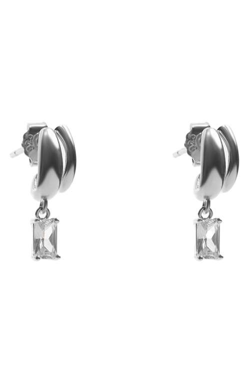 Shop Argento Vivo Sterling Silver Cubic Zirconia Drop Huggie Hoop Earrings