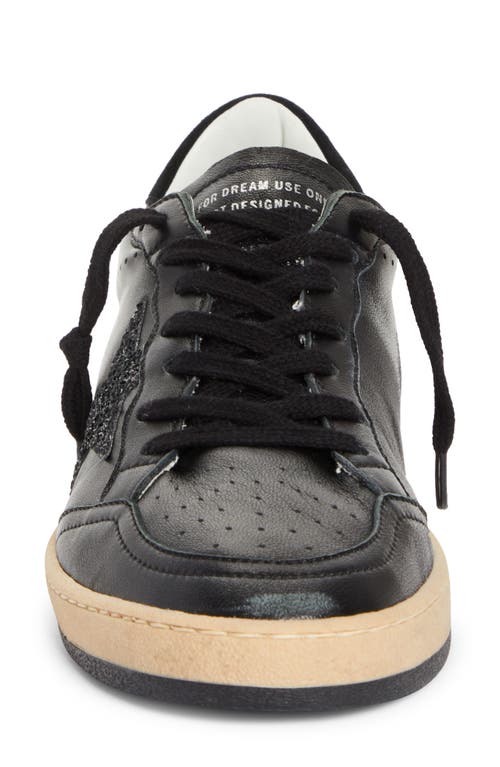 Golden Goose 20mm Ball Star Leather Blend Sneakers In Black