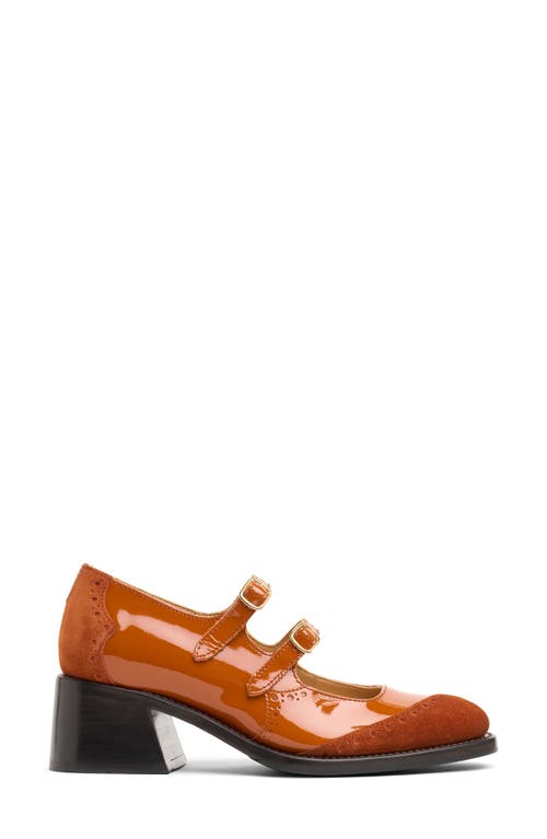 Shop The Office Of Angela Scott Miss Amelie Mary Jane Pump In Orange Sienna