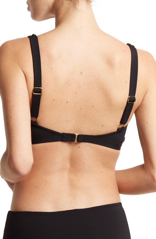 Hanky Panky V-front Plunge Bikini Top In Black
