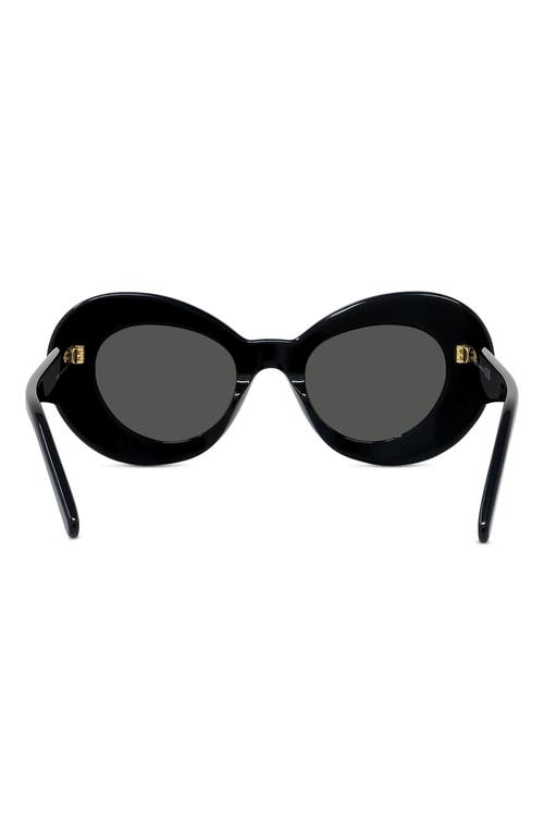 Shop Loewe Curvy 47mm Butterfly Sunglasses In Shiny Black/smoke