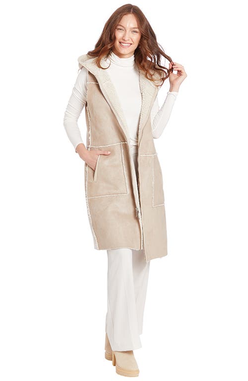 Frye Water Resistant Faux Leather & Faux Shearling Vest In Sand