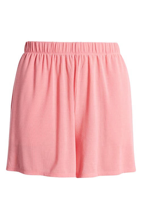 Shop Open Edit Dreamy Rib Sleep Shorts In Pink Ginger