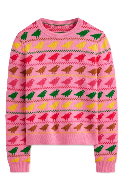 Shop Boden Edie Sweater In Pink Birds